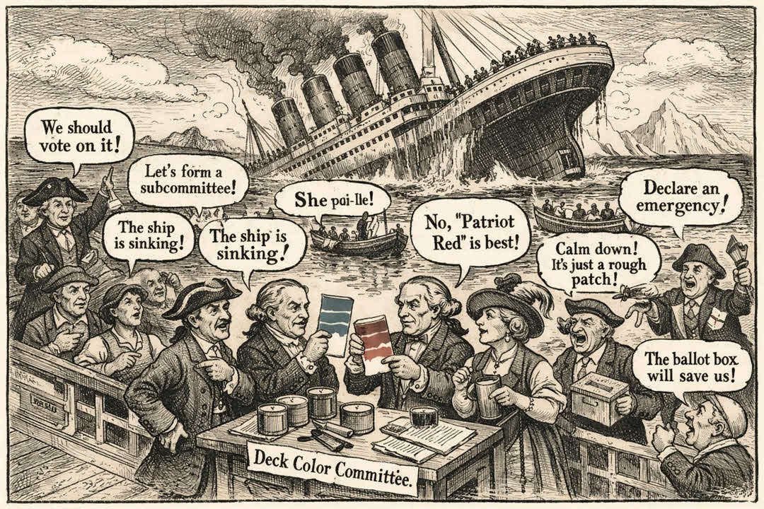 The Committee on Deck Paint While the Ship Goes Down