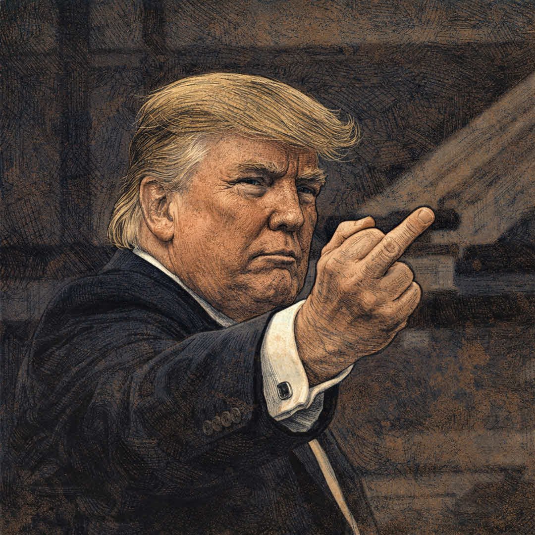 Vulgar Donald Trump Giving The Finger