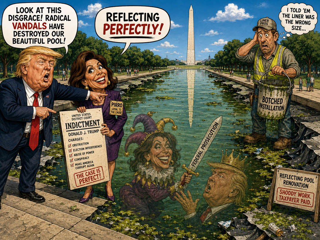 Trump and Pirro and the Refecting Pool
